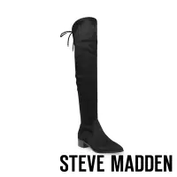 在飛比找Yahoo奇摩購物中心優惠-STEVE MADDEN-ARCHEY 麂皮後綁帶尖頭過膝靴