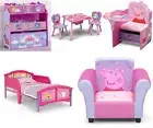 Delta Children Peppa Pig 7-Piece Toddler Room-In-A-Box Set Bed + Chairs & Table