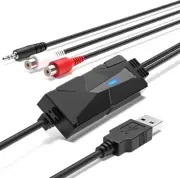 USB Audio Capture Device with RCA & 3.5mm Input – Record Music or Audio to PC, C