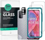 Ibywind Screen Protector for OPPO A74 5G/A54 5G, [Pack of 2] with Camera Lens Protector (Metal Material),Back Carbon Fiber Skin Protector,Including Easy Install Kit