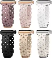 6-Pack Lace Silicone Band Compatible With Apple Watch 42mm 44mm 45mm 49mm BSMSPW