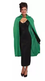 45" GREEN SATIN POLYESTER CAPE DEVIL VAMPIRE MAGICIAN COSTUME ACCESSORY