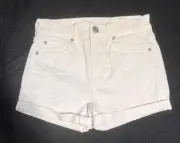 American Eagle Hi Rise Shortie Size 2 Next Level Stretch Women White Shorts NWT
