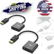 DisplayPort to VGA Adapter 2 Pack Gold-Plated 1080P Computer to VGA Screen