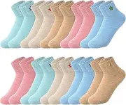 [Eurzom] 10 Pairs Socks Elastic Ankle Length Cotton Socks Aesthetic Socks Cute Socks Lightweight Low Cut Socks for Women Girl