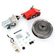 Electric Start Kit Starter Motor Flywheel with Solenoid Key Switch Coil for G...