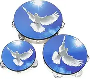 ibasenice Hand Tambourine Drum Set 3pcs Boys and Girls Musical Toys Early Education Percussion Instruments