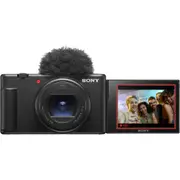 Sony ZV-1 II Digital Camera - Black 20.1MP 1" Exmor RS BSI CMOS Sensor, Wide-Angle 18-50mm-Equiv. f/1.8-4 Lens, 3" Side Flip-Out Touchscreen LCD - Built-in Wi-Fi [ZV1M2]
