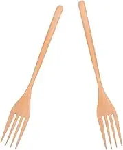 GRADENEVE 2pcs Wooden Forks for Serving Cooking Long Handle Wood Salad Forks for Pasta Fruit Noodles Versatile Kitchen Utensils for Mixing Serving