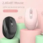 2.4G Rechargeable Dual Mode Wireless BT Mouse BT 5.2+USB Receiver Portable Silen