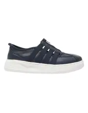 [Wide Steps] Newport Sneakers in Navy Leather