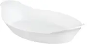 HIC Harold Import Co. Kitchen Oval Au Gratin Baking Dish Set, Fine White Porcelain, 10-Inch, Set of 4