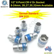 1/2" Sq. Drive Short Socket Set 23 24 26 27 30 32mm Blue Stripe High Quality