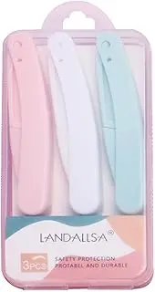 Eyebrow Trimmers | 3-Piece Suit Eyebrow Shaver,Folding Facial Hair Trimmer, 3-Color Eyebrow Razor with Mesh Safety, Eyebrow Hair Remover for Women Girls