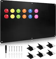 DBREAKS Black Magnetic Board 42 x 30 cm, Metal Magnetic Board as Memo Board, Magnetic Board with 12 Magnet, Magnetic Board Writeable, Magnetic Notice Board for Kitchen, Office, Notes and Photos