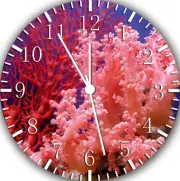 Red Pink Coral Frameless Borderless Wall Clock Nice For Gifts or Decor E381