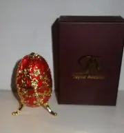 Taylor Avedon Enameled Crystal Accented EGG Music Trinket Box - New