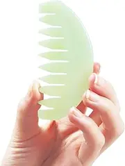 Gua Sha Comb, Natural XiuYan Jade Stone, Head Scalp Caring Massage Comb, Full Body Gua Sha Scraping Massage Tool, Jade Hair Growth Scalp Stimulator for Meridian Massager