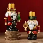 Resin Christmas Candle Stand Nutcracker Candle Holders Home Xmas Decor