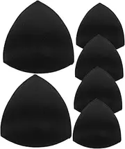 TEHAUX 3 Pairs Bra Pads Thick Triangle Inserts for Swimsuit Push-up Enhancer Breathable Removable Hip Enhancer Black