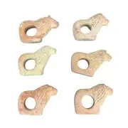Kissi Stone Kenya Lion Hand carved Napkin Holders Rings Kenya Africa