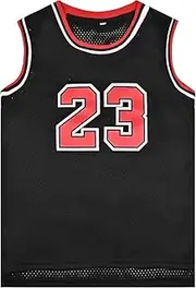 [Tokiso] Youth Basketball Jerseys #23 Classic Retro Hip Hop Basketball Sleeveless Sweatshirt Kids Gift Black/Red XS-XL, Black, Medium