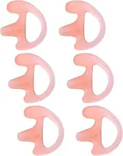 Earmold for Left Ear, Small Size, for Two Way Radio Acoustic Tube Earpiece (Coil Tube Headset), Silicone Earmould Insert, Compatible for Motorola Vertex Kenwood Baofeng Earpieces and More, 6 Pack