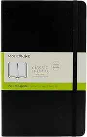 Moleskine - 2 Classic Soft Cover Notebook Bundle - Plain - Large - Black