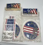 VINTAGE AMF EVEL KNIEVEL BIKE BICYCLE DECAL & NUMBER PLATE NOS AC 600 606