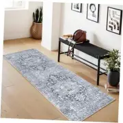 Hallway Runner Rug Washable Kitchen Rugs with Rubber Backing Boho 2'x8' Grey