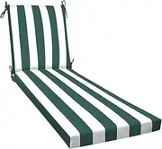 Chaise Lounge Cushions Outdoor, 72"x21"x3" Patio Lounge Chair Furniture Cushions with Washable Covers for Pool Patio and Lawn(Dark Green)