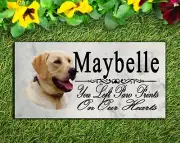 Customized Yellow Lab Memorial Stone Dog Grave Marker Pet Labrador Garden
