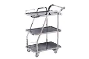 Dolphy Stainless Steel 3 Layer Service Trolley 60x45x85 cm - Silver
