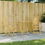 3 Piece Bistro Set Bamboo vidaXL