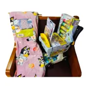 Bluey grocery cart gift bundle 50 x 70 Easter Bluey one package of jumbo chalk
