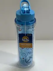 Sun & Sky sports bottle, Anchor Pattern. Double Wall Insulation.