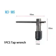Ratchet Tap Wrench Chrome Vanadium Steel M3-6:80x60x12mm Sturdy T-shaped