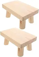 MOLUCKFU 2Pcs Wooden Step Stool for Childsafe Rounded Edges Easy to Clean Footstool for Dining Table Study Desk Shoe Changing Stool for Active