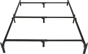 Amazon Basics Metal Bed Frame for King Size Box Spring and Mattress, 9-Leg Base, Tool-Free Easy Assembly, Black, 201 L x 193 W x 17 H cm