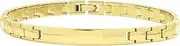 [The Bling Factory] 7mm Smooth 14k Yellow Gold Plated Engravable ID Solid Link Bracelet + Microfiber