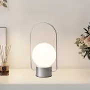 Portable Rechargeable Led Lantern Lamp Touch Control 3 Color Dimmable Desk Light Silver Lamps