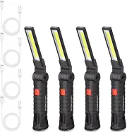 Paquete de 4 luces de trabajo LED plegables recargables con base magnética