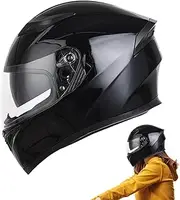 SHWING Motorcycle Hat for Men - Full Face Dual Visor Motocross Hat | Hat for Motorcycles, Scooters & Mopeds, Cycling Hat for Adults Men and Women