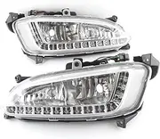 Car Fog Lights for Hyundai for Santa Fe IX45 2013-2015 1 Pair 12V Fog Lamp DRL LED Daytime Running Light Car Fog Lights Assembly Car Front Bumper Fog Light
