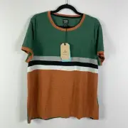 prAna Cozy Up Ringer Tee Women's Short Sleeve T-Shirt Size XL Hemp Blend
