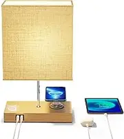 Bedside Lamp with Charging Function, 10 W Wireless Charger LED Bedside Lamp Table Lamp Touch Dimmable with 2 USB Charging, 3 Brightness Levels Adjustable for Bedroom, Living Room, Coffee Table, Office