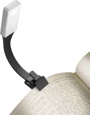 360° Flexible Book Light Rechargeable for Reading in Bed, Clip on Warm LED Readi