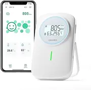 INKBIRD Bluetooth Air Quality Monitor IAM-T2, Indoor CO2 Detector, Temperature Humidity Monitor, Light and Sound Dual Alert, for Home, School, Hotel