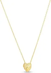 [JewelryWeb] 14k Yellow Gold Polished Scribbles Love Heart Necklace With Spring-Ring Clasp .8mm Chain width 46 Centimeters Chain-Necklace for Women and Men