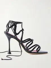 [Manolo Blahnik] Manolo Blahnik - Fawda 105 Leather Sandals - Black - IT40 IT 40 Black